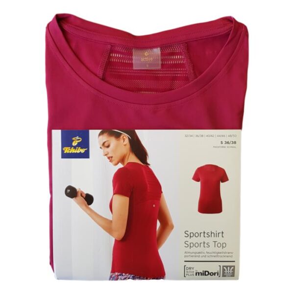Camiseta Deportiva Malla Rojo Mujer