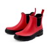 Botines De Lluvia Mujer Rojo