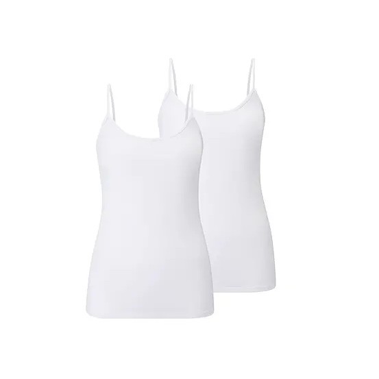 Camisetas Mujer Algodon Blanco (Set de 2) Tchibo