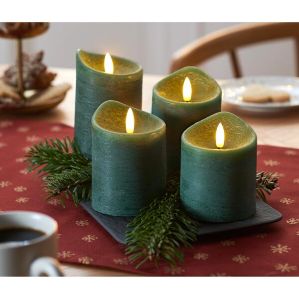 Velas De Cera Real Con LED 4 uds Verde Tchibo