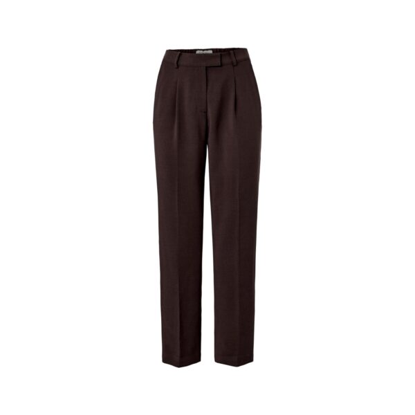 Pantalon Tejido Con Pliegues Cafe Mujer Tchibo