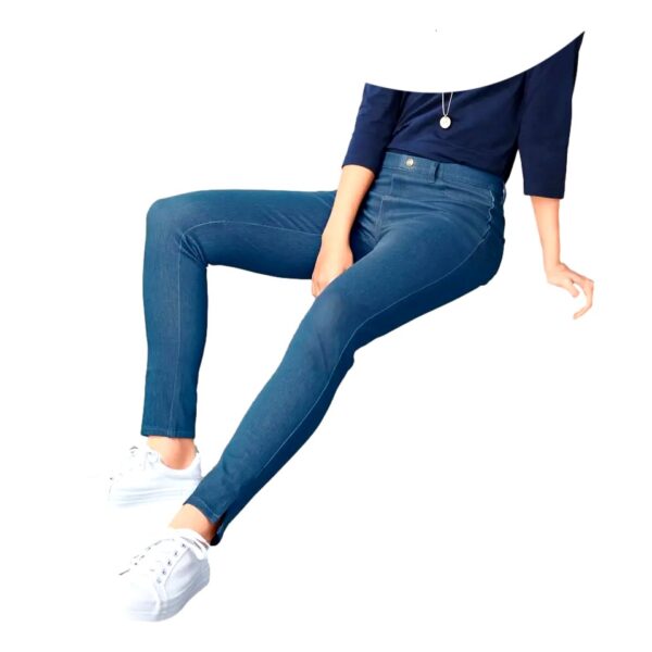 Jeggings Elasticados Azul Algodon Mujer Tchibo