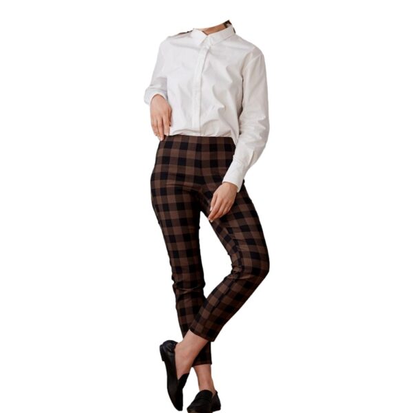 Pantalón Elásticado Cuadros Viscosa Mujer Tchibo - Imagen 3