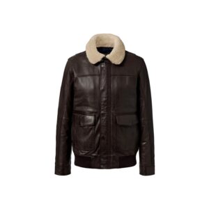 Chaqueta De Cuero Estilo Aviador Hombre Tchibo